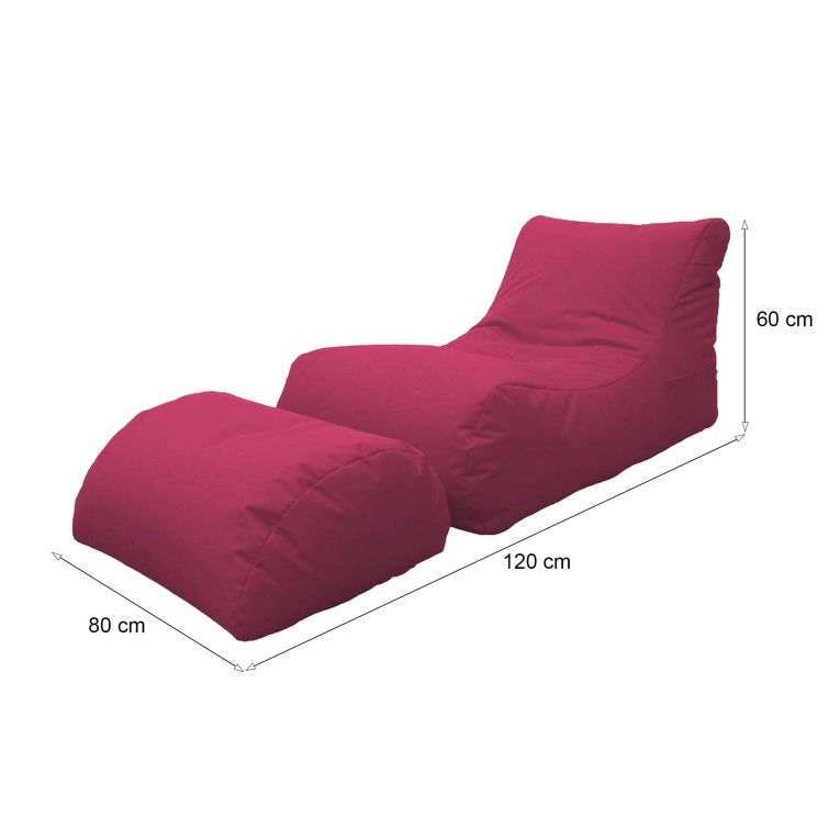 Pouf sacco fucsia 120x80x60h cm - Alton