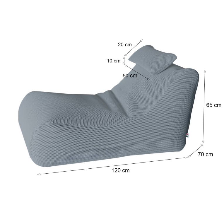 Pouf sacco grigio chiaro 70x120x65h cm - ??hck