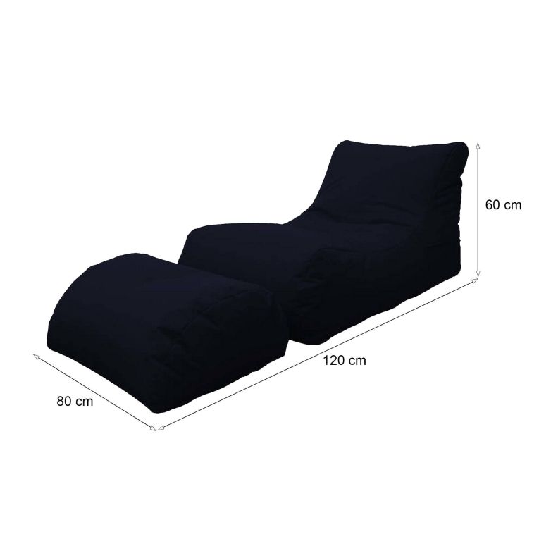 Pouf sacco nero 120x80x60h cm - Alton