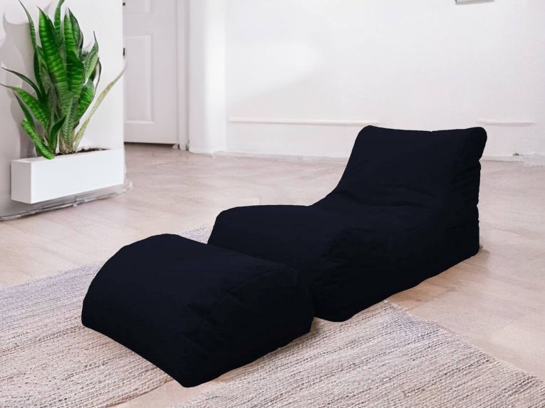 Pouf sacco nero 120x80x60h cm - Alton