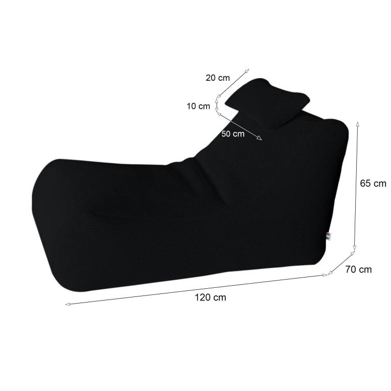 Pouf sacco nero 70x120x65h cm - ??hck