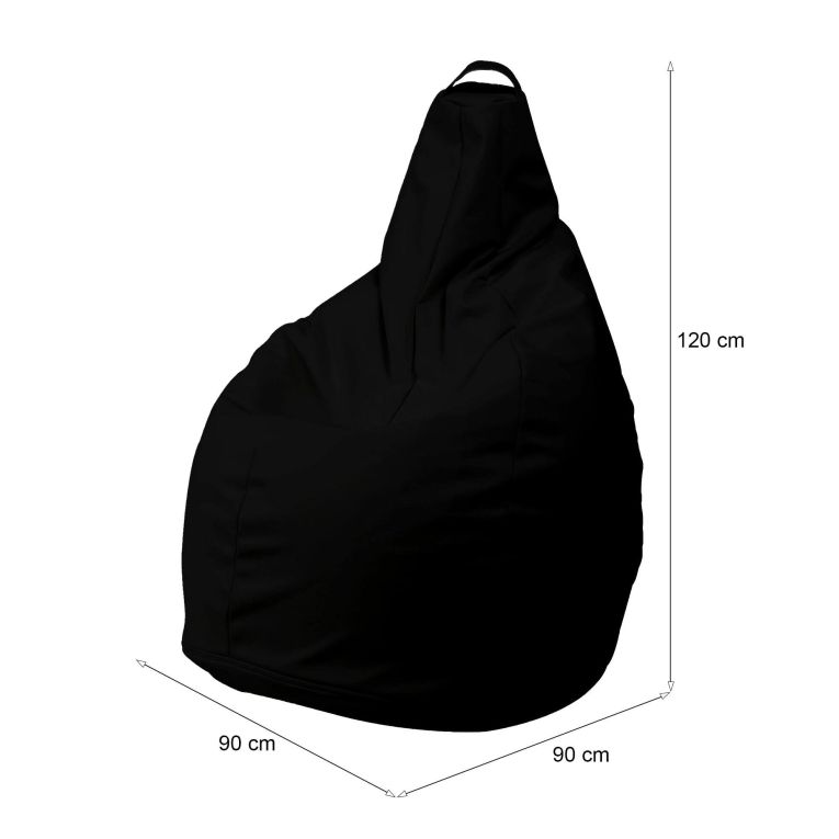 Pouf sacco nero 90x90x120h cm - Agordo
