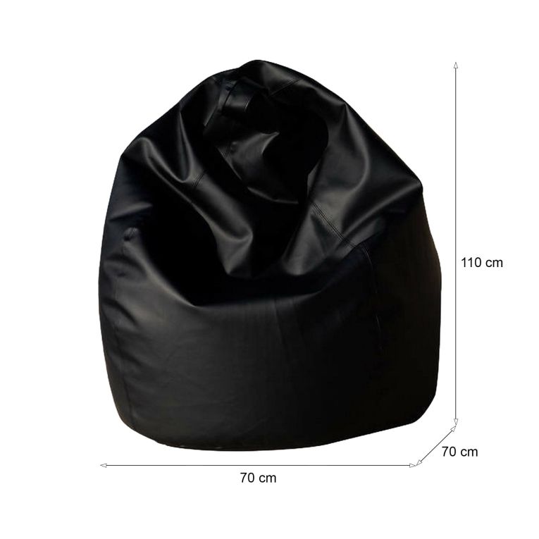 Pouf sacco nero ecopelle 70x70x110h cm - Alez