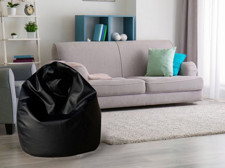 Pouf sacco nero ecopelle 70x70x110h cm - Alez