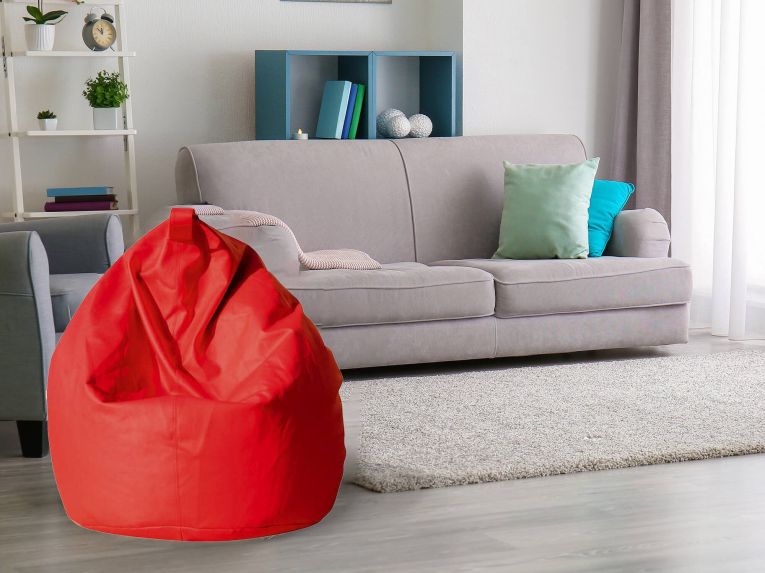 Pouf sacco rosso 70x70x110h cm - Azelia