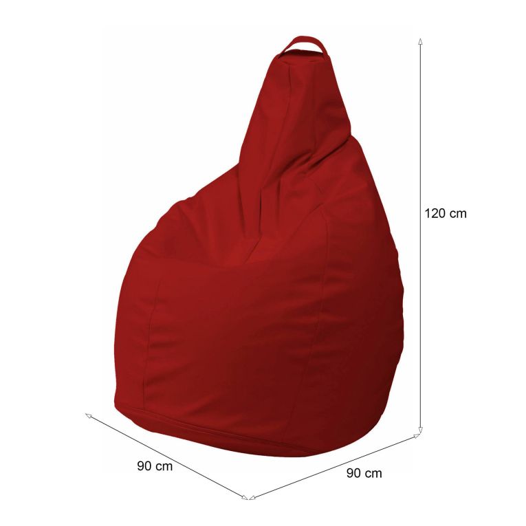 Pouf sacco rosso 90x90x120h cm - Aunter