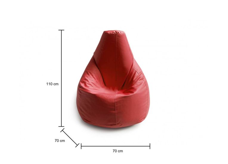 Pouf sacco rosso ecopelle 70x70x110h cm - Asino