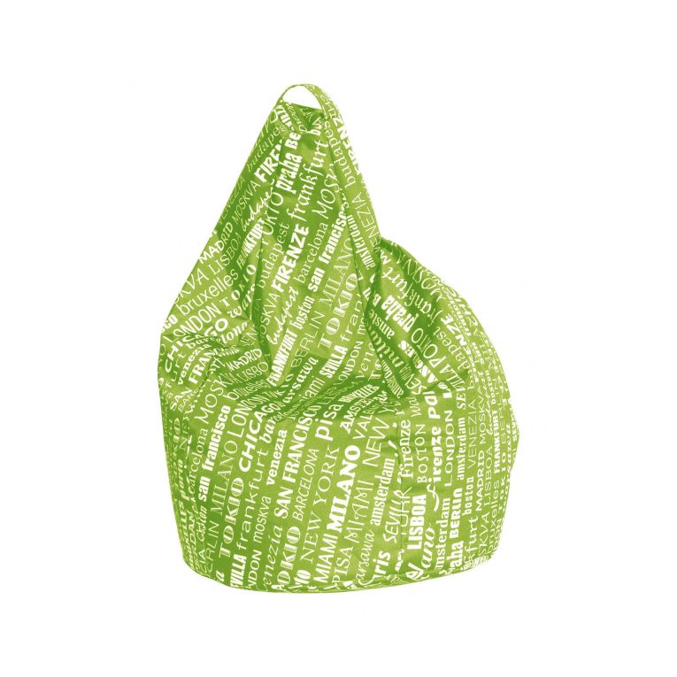 Pouf sacco verde e bianco 80x80x120h cm - Marisa
