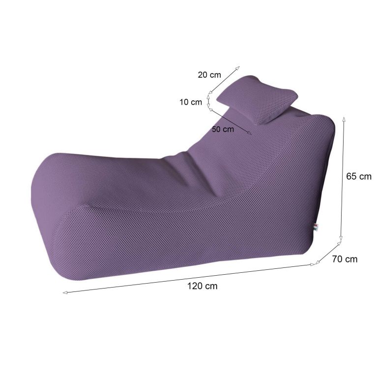 Pouf sacco viola 70x120x65h cm - ??hck