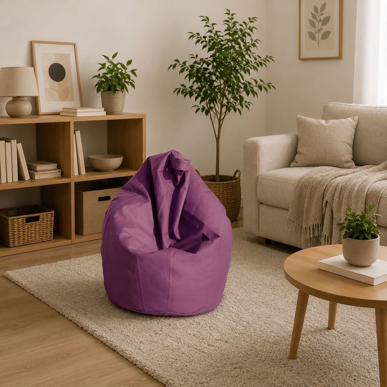 Pouf sacco viola 70x70x110h cm - Azelia