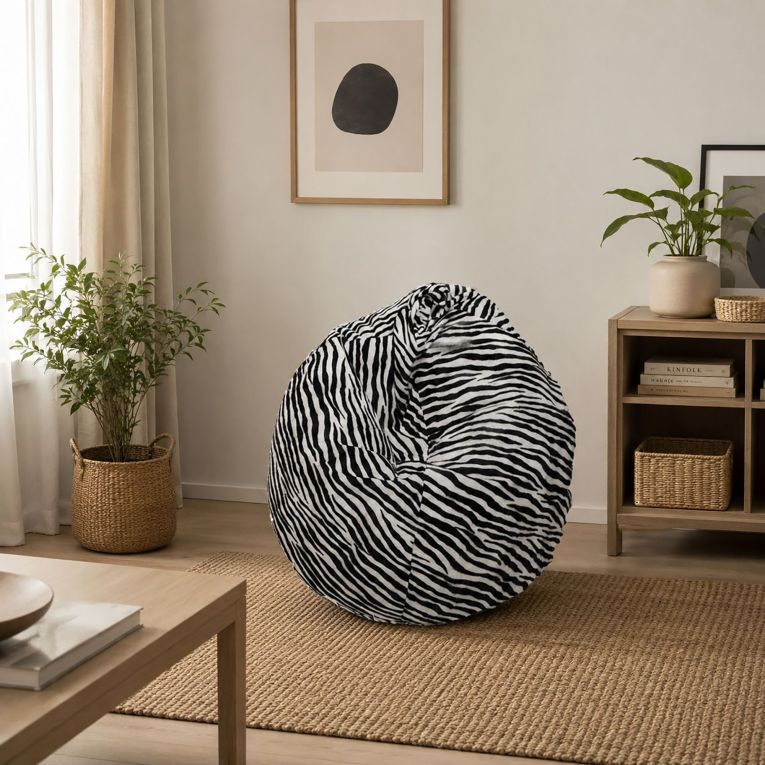 Pouf sacco zebra 80x80x120h cm - Lorenza