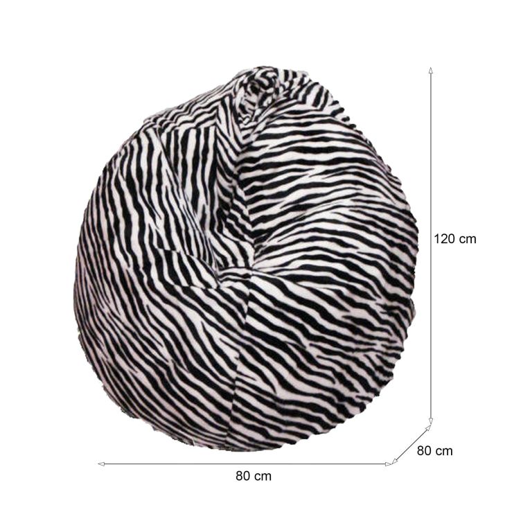 Pouf sacco zebra 80x80x120h cm - Lorenza