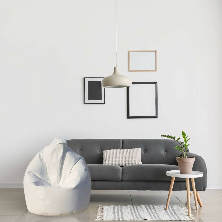 Pouf soggiorno sacco bianco 70x70x110h cm - Alez