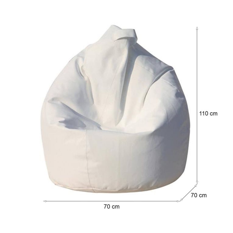Pouf soggiorno sacco bianco 70x70x110h cm - Alez