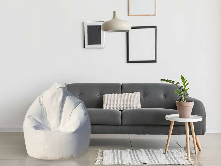 Pouf soggiorno sacco bianco 70x70x110h cm - Alez