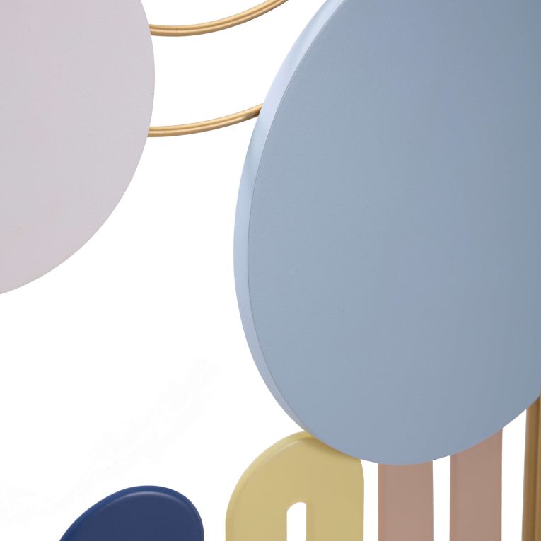 Quadro Multicolore Figure Geometriche Materiale Struttura in Metallo 37x84h cm, - Alfeo