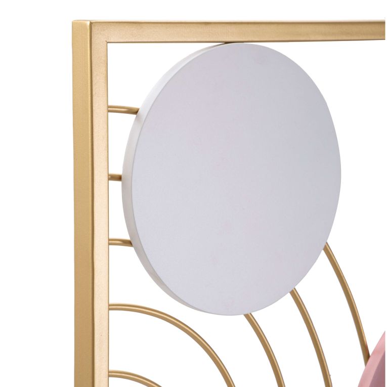 Quadro Multicolore Figure Geometriche Materiale Struttura in Metallo 38x84h cm, - Remio