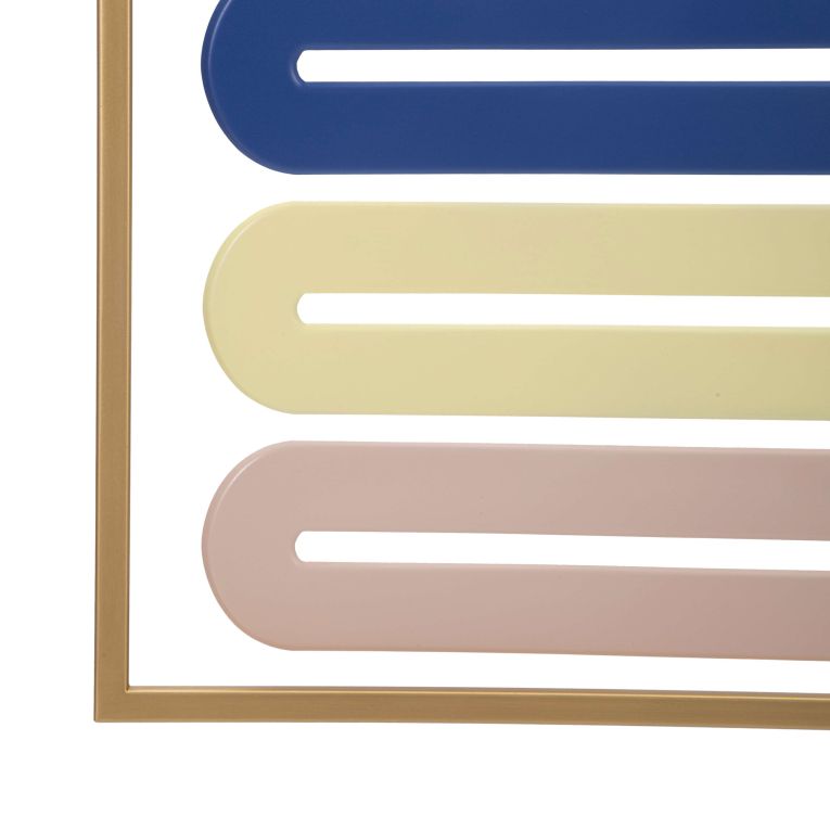 Quadro Multicolore Figure Geometriche Materiale Struttura in Metallo 38x84h cm, - Remio