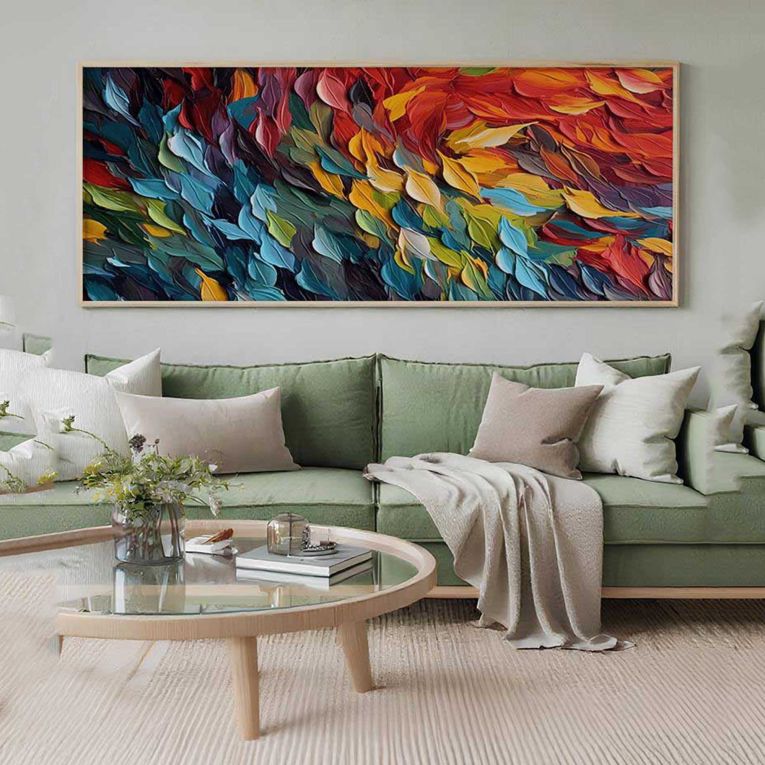 Quadro Multicolore Materiale Struttura in Legno Nobilitato 50x120h cm, - Mirato