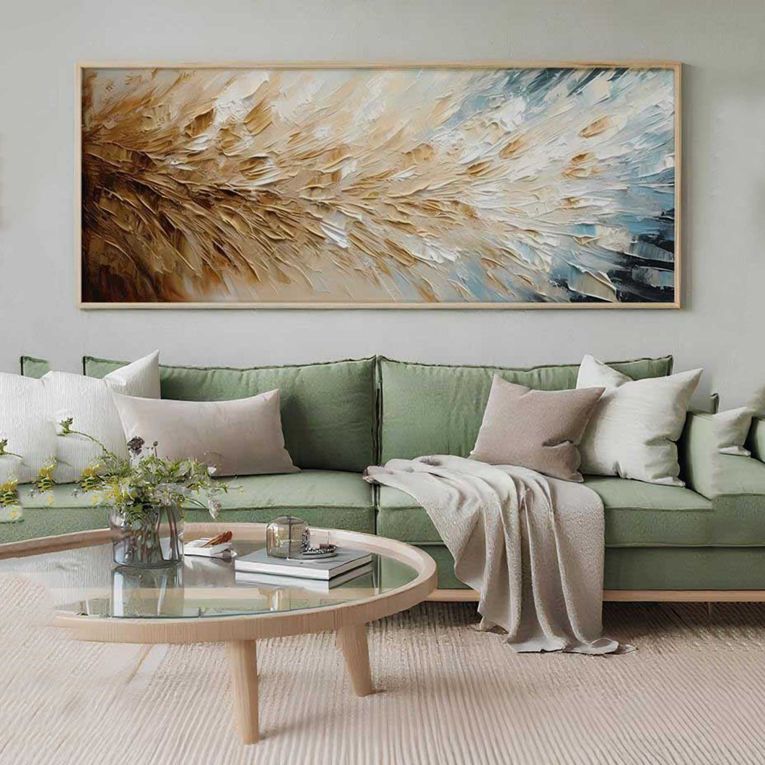 Quadro Multicolore Materiale Struttura in Legno Nobilitato 50x120h cm, - Mirevalo