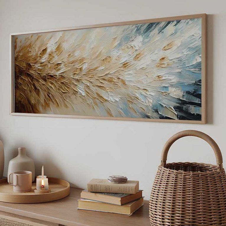 Quadro Multicolore Materiale Struttura in Legno Nobilitato 50x120h cm, - Mirevalo