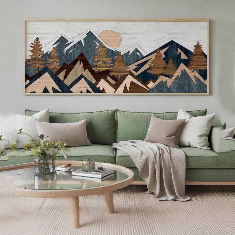 Quadro Multicolore Materiale Struttura in Legno Nobilitato 50x120h cm, - Miroteso