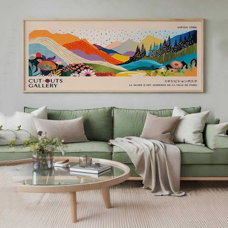 Quadro Multicolore Materiale Struttura in Legno Nobilitato 50x120h cm, - Misola