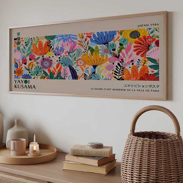 Quadro Multicolore Materiale Struttura in Legno Nobilitato 50x120h cm, - Misolisa