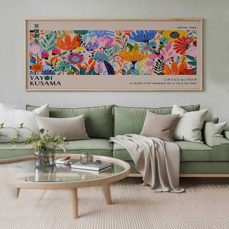 Quadro Multicolore Materiale Struttura in Legno Nobilitato 50x120h cm, - Misolisa