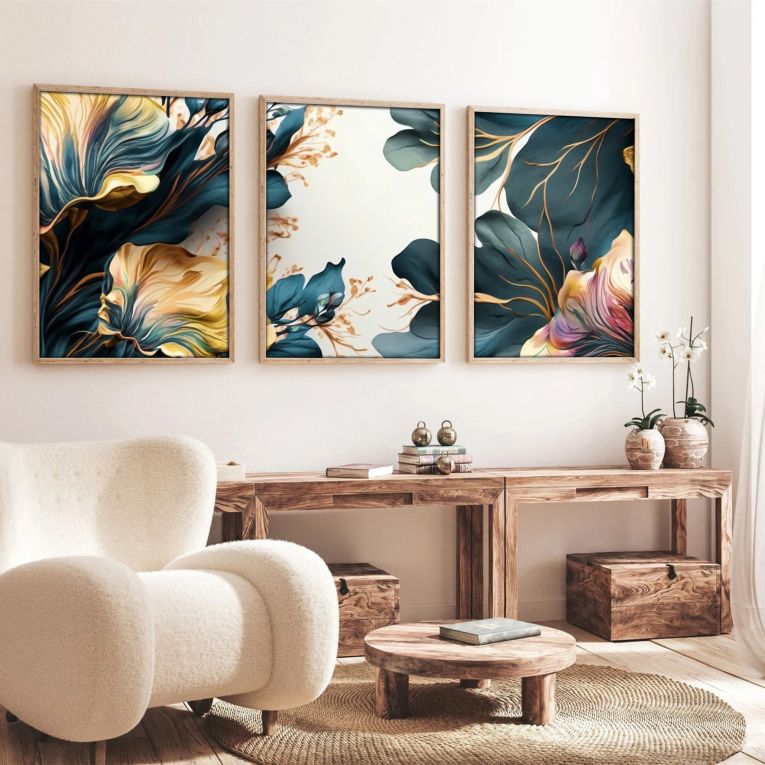 Quadro Multicolore Materiale Struttura in Legno Nobilitato 50x70h cm, - Meneto