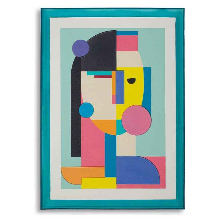 Quadro Multicolore Materiale Struttura in Plastica Materiale Struttura in Legno 50x70h cm, Materiale in Plastica - Bamiri