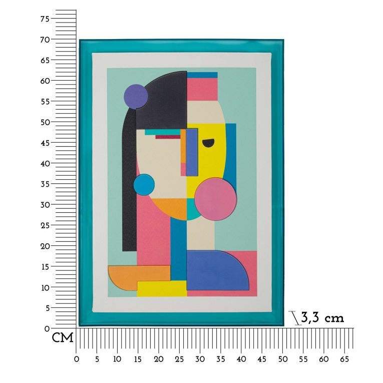 Quadro Multicolore Materiale Struttura in Plastica Materiale Struttura in Legno 50x70h cm, Materiale in Plastica - Bamiri