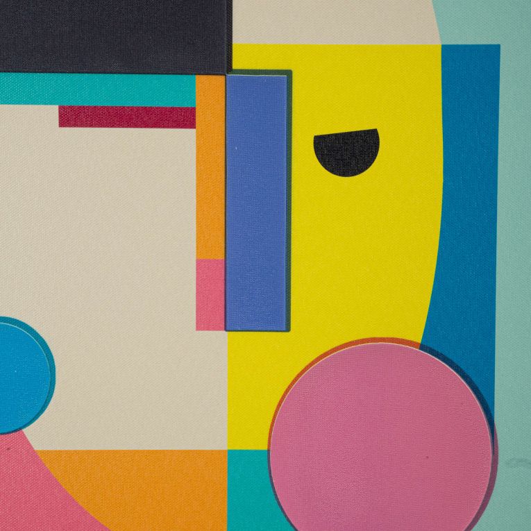 Quadro Multicolore Materiale Struttura in Plastica Materiale Struttura in Legno 50x70h cm, Materiale in Plastica - Bamiri