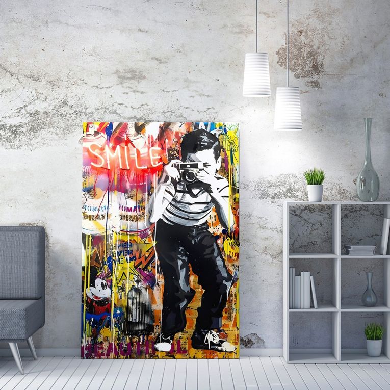 Quadro Multicolore Materiale Struttura in Tessuto Materiale in Legno Nobilitato 50x70h cm, Materiale Struttura in Legno Nobilitato - Naneteno