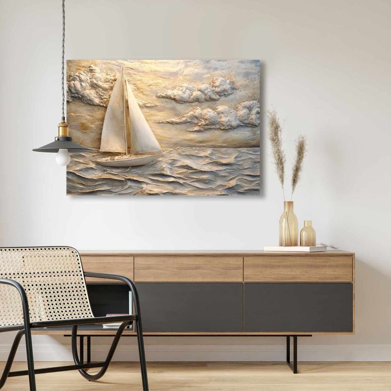 Quadro Multicolore Materiale Struttura in Tessuto Materiale in Legno Nobilitato 70x100h cm, Materiale Struttura in Legno Nobilitato - Nagarono