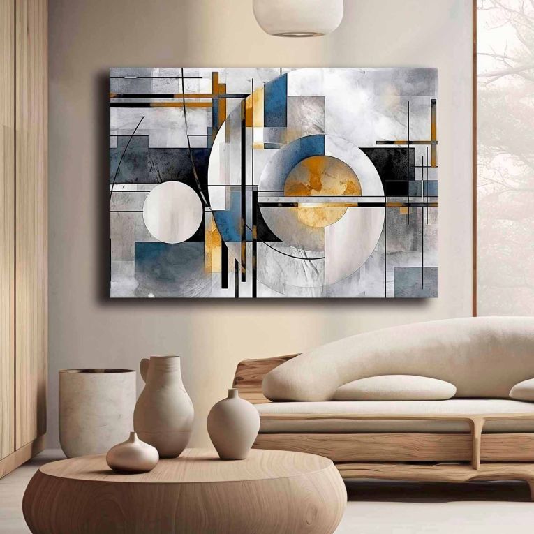 Quadro Multicolore Materiale Struttura in Tessuto Materiale in Legno Nobilitato 70x100h cm, Materiale Struttura in Legno Nobilitato - Nahate