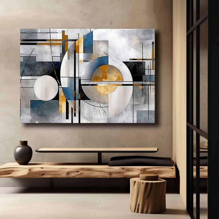 Quadro Multicolore Materiale Struttura in Tessuto Materiale in Legno Nobilitato 70x100h cm, Materiale Struttura in Legno Nobilitato - Nahate