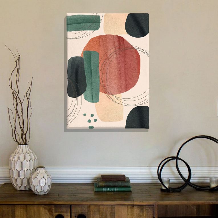 Quadro Multicolore Materiale Struttura in Tessuto Materiale in Legno Nobilitato 70x100h cm, Materiale Struttura in Legno Nobilitato - Nedane