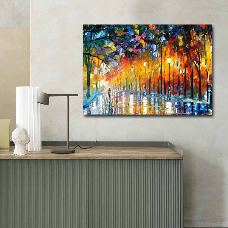 Quadro Multicolore Materiale Struttura in Tessuto Materiale in Legno Nobilitato 70x100h cm, Materiale Struttura in Legno Nobilitato - Nemimara
