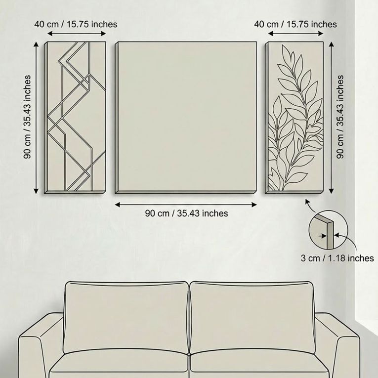 Quadro Multicolore Materiale Struttura in Tessuto Materiale in Legno Nobilitato 90x90h cm, Materiale Struttura in Legno Nobilitato - Nalesili