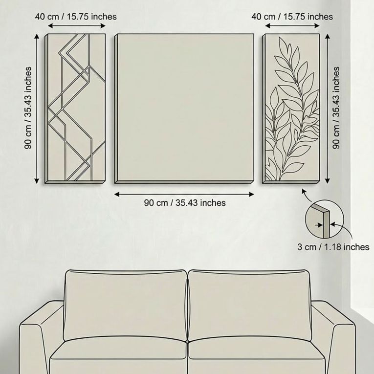 Quadro Multicolore Materiale Struttura in Tessuto Materiale in Legno Nobilitato 90x90h cm, Materiale Struttura in Legno Nobilitato - Nalimiba