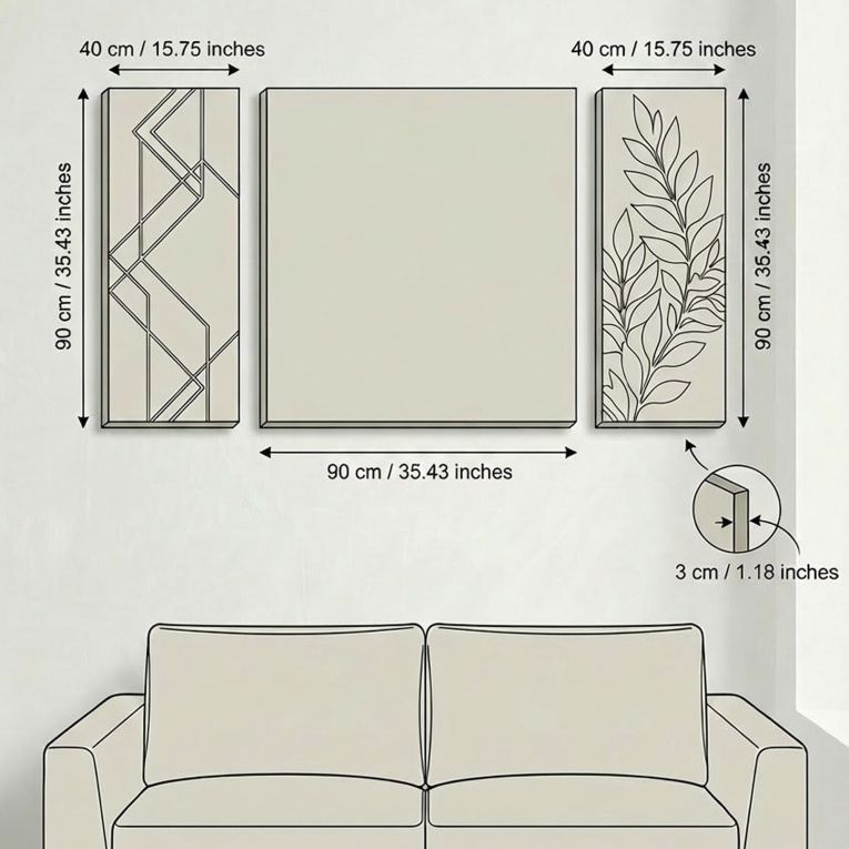 Quadro Multicolore Materiale Struttura in Tessuto Materiale in Legno Nobilitato 90x90h cm, Materiale Struttura in Legno Nobilitato - Nalinola