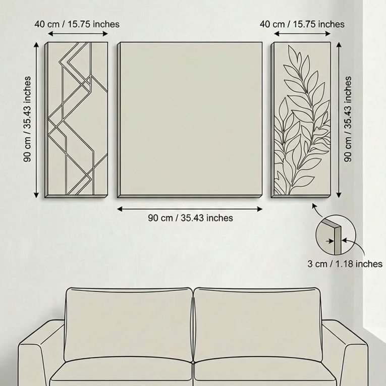 Quadro Multicolore Materiale Struttura in Tessuto Materiale in Legno Nobilitato 90x90h cm, Materiale Struttura in Legno Nobilitato - Nalirine