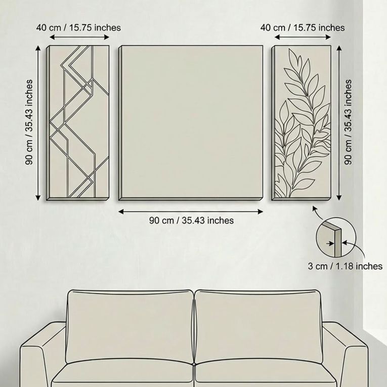 Quadro Multicolore Materiale Struttura in Tessuto Materiale in Legno Nobilitato 90x90h cm, Materiale Struttura in Legno Nobilitato - Namale