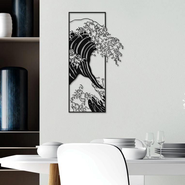 Quadro Nero Materiale Struttura in Metallo 34x62h cm, - Momikama