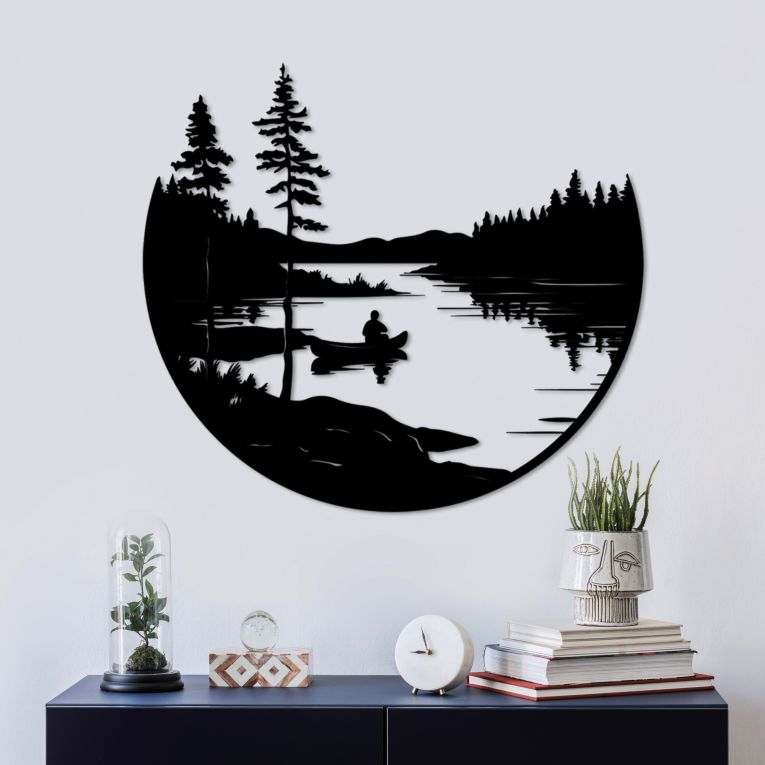Quadro Nero Materiale Struttura in Metallo 54x60h cm, - Modarelo