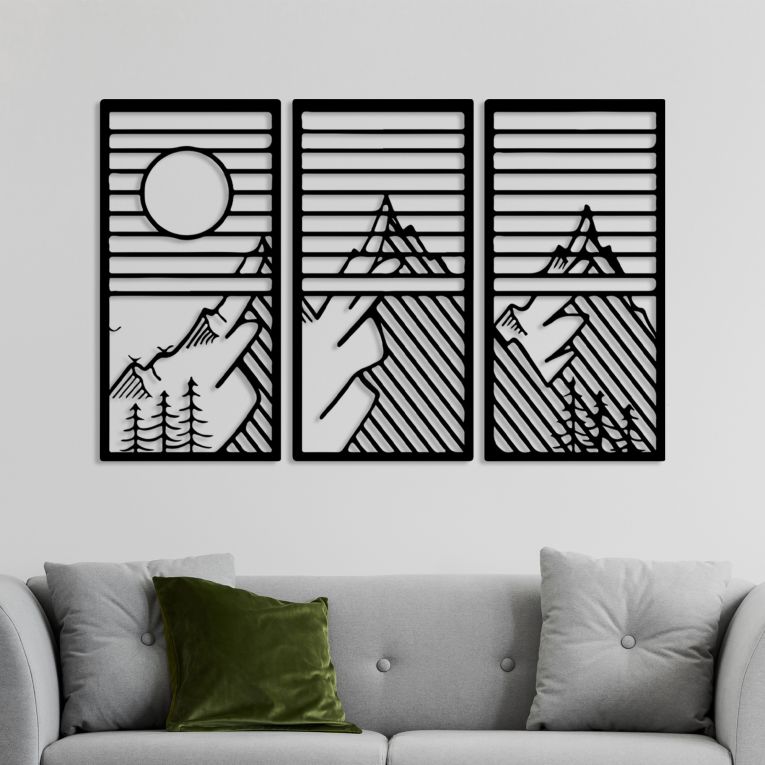 Quadro Nero Materiale Struttura in Metallo 80x40h cm, - Motese