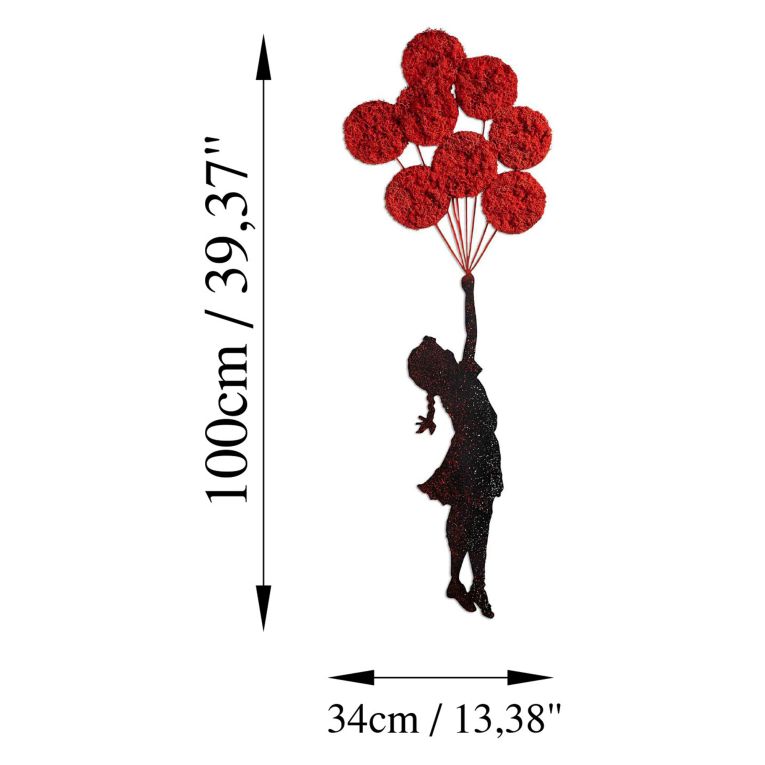 Quadro Nero Rosso Materiale Struttura in Metallo Colore Struttura Rosso 100x34h cm, - Momoriri