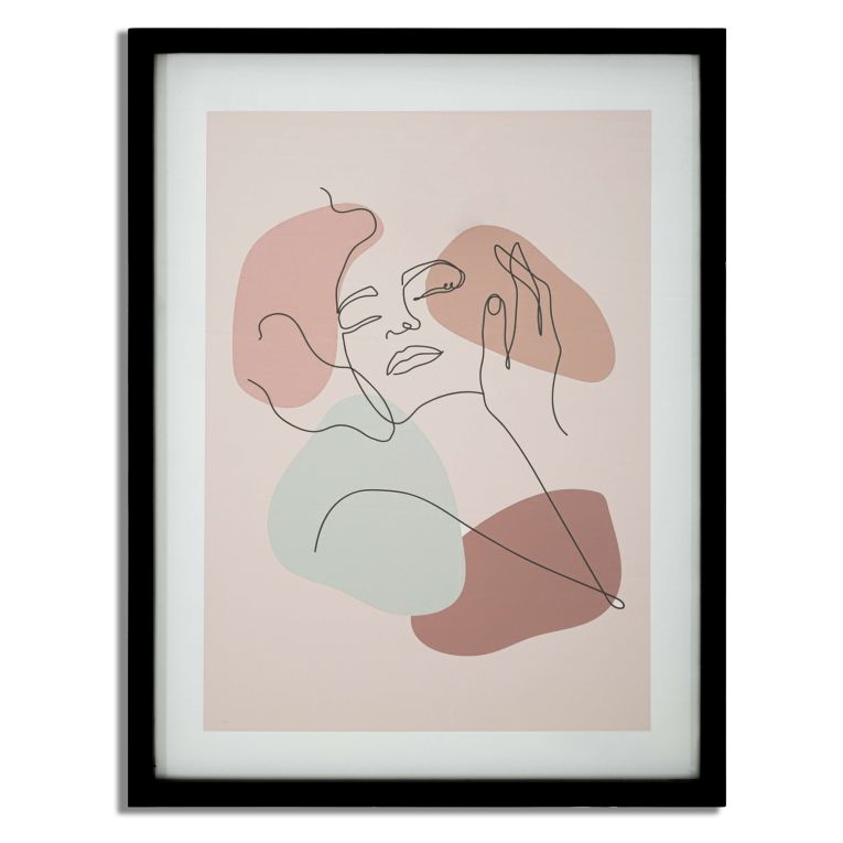 Quadro Rosa Verde Materiale Struttura in Vetro Materiale Struttura in Legno Nobilitato 35x47h cm, Colore Struttura Verde - Ilaro