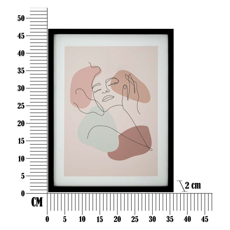 Quadro Rosa Verde Materiale Struttura in Vetro Materiale Struttura in Legno Nobilitato 35x47h cm, Colore Struttura Verde - Ilaro